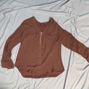 Express Women's Brown dark mauve Blouse medium m